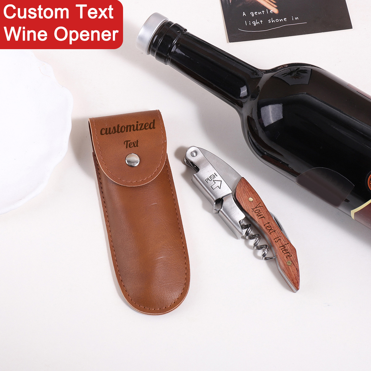 Wine With Beer Name - Cavatappi con Manico in Legno e
